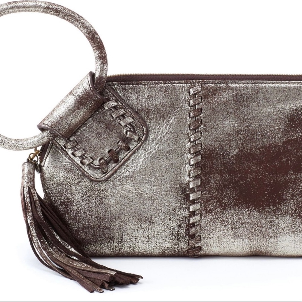 New with tags HOBO Sable Wristlet in Heavy Metal.